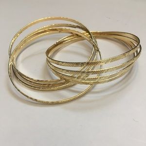 NWOT Gold Plated Linked Bangle Set